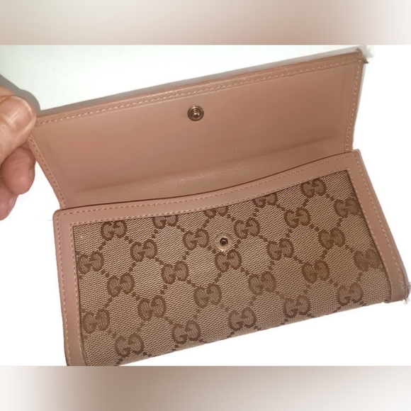 GUCCI GG PREOWNEDBEAUTIFULWALLET ,BEIGE AND BROWN